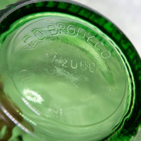 BEAUTIFUL E.O. Brody M2000 Vintage 1950s Footed Emerald Green Scalloped … - Picture 9 of 9